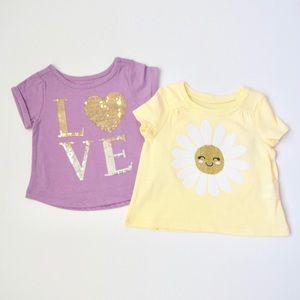 NWT TCP Baby Girl Embellished Short Sleeve Tees
